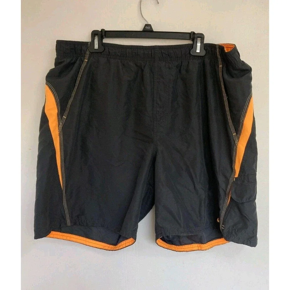 Vintage Nike Swim Trunks Mens Size 2XLT Grey Yellow 7